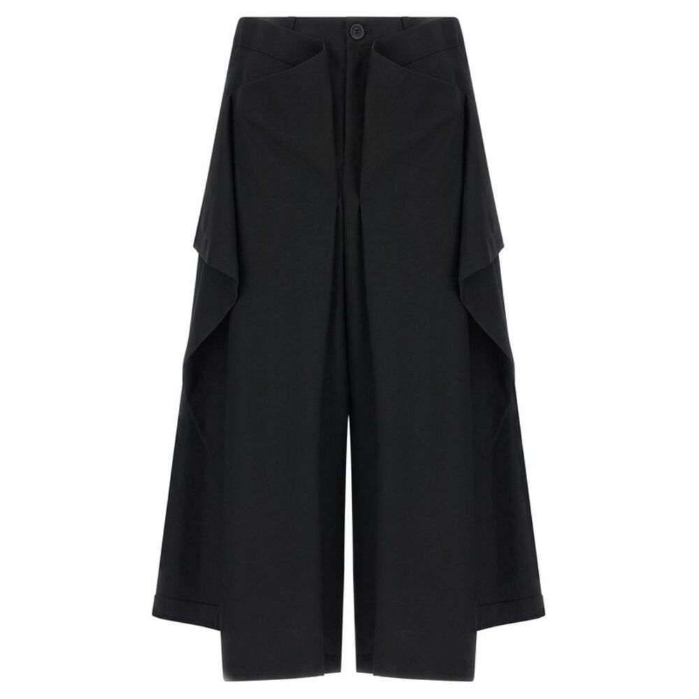 Issey Miyake Black Wool Casual Women's Pants